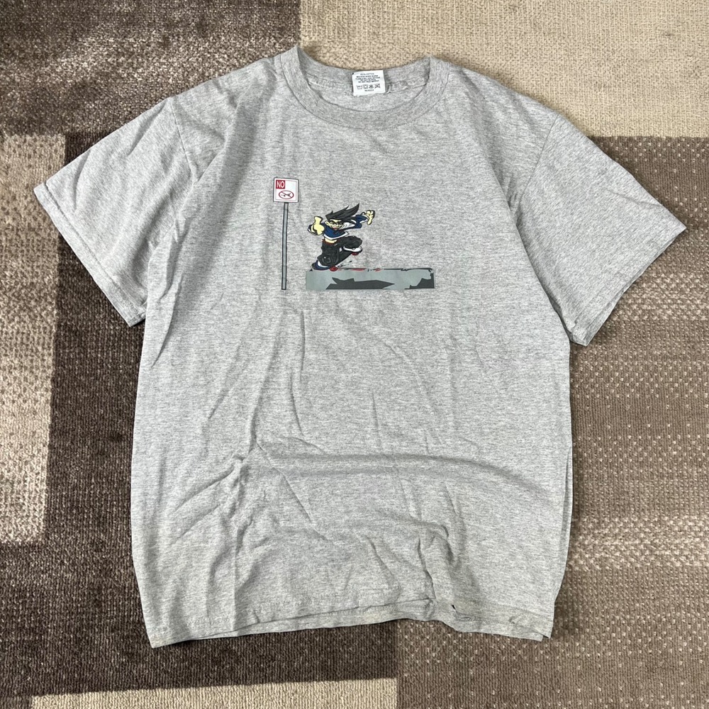 Vintage Breakdown Skateboard Graphic T-Shirt Gray‎ Mens Large 90s Y2K Skate Tee